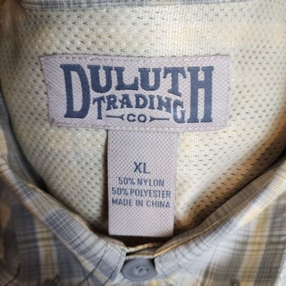 Duluth Trading Co. Vented Fishing Shirt Size XL Yellow Plaid - Picture 7 of 8